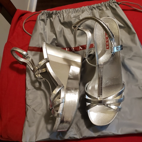 Prada wedges silver exelent condition - Picture 2 of 11
